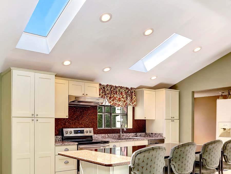 kennedy curb mount polycarbonate skylight installed in kitchen