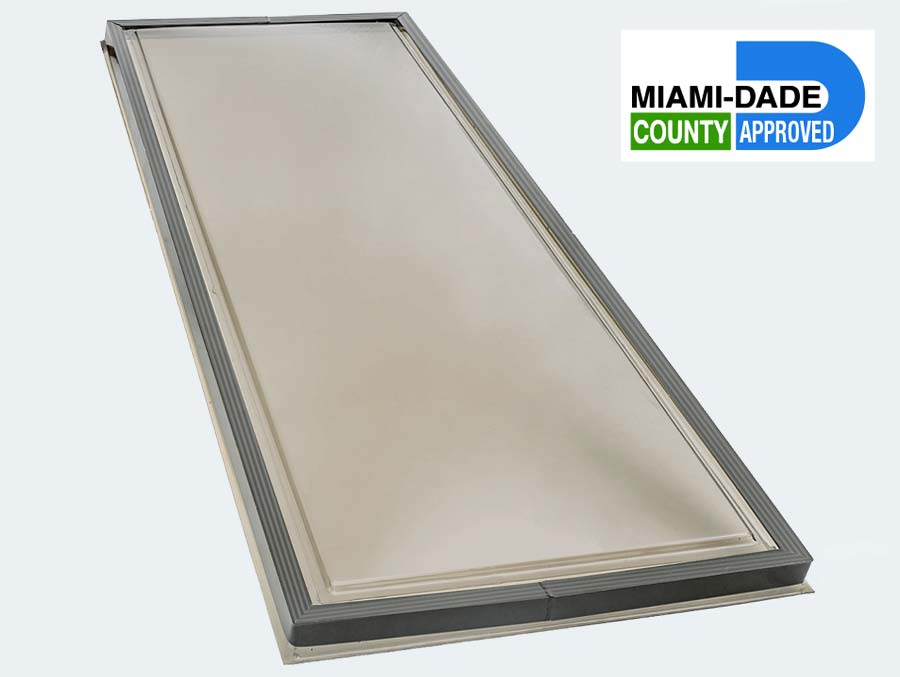 kennedy curb mount aluminum miami-dade hurricane rated polycarbonate skylight