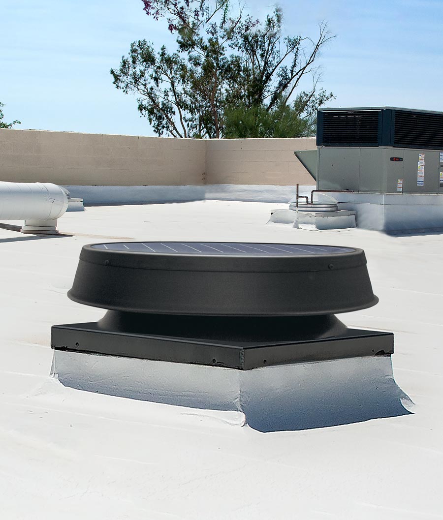 kennedy low profile curb mount fan installed on commercial roof