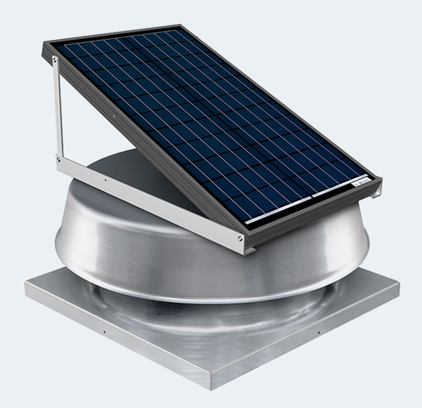 32 Watt Curb Mounted Solar Atic Fan Mill Finish
