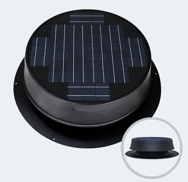 35 Watt Ultra Low-Profile Solar Atic Fan Black