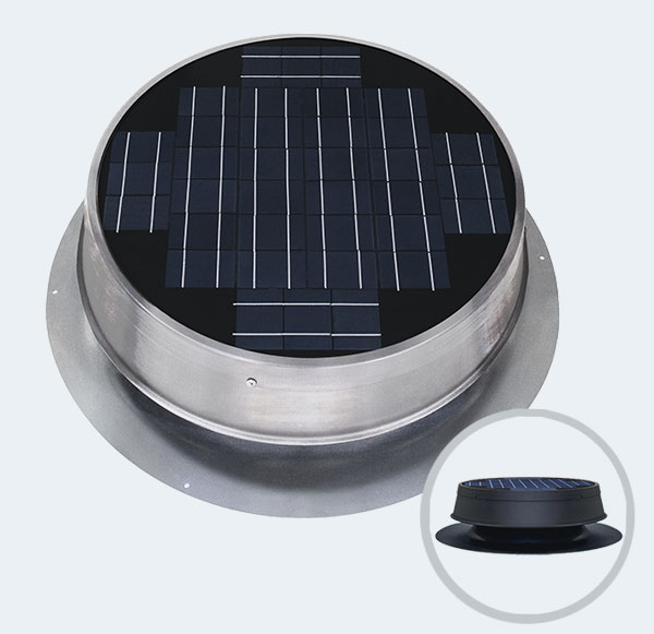35 Watt Ultra Low-Profile Solar Atic Fan Mill Finish