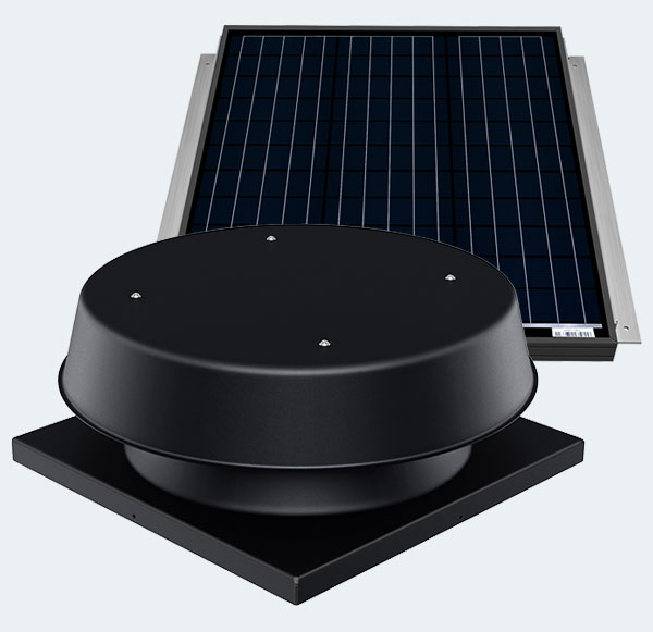 65 Watt Curb Mounted Solar Atic Fan Black