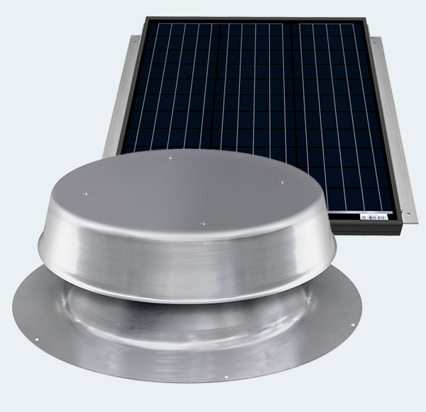 65 Watt Roof Mounted Solar Atic Fan Mill Finish
