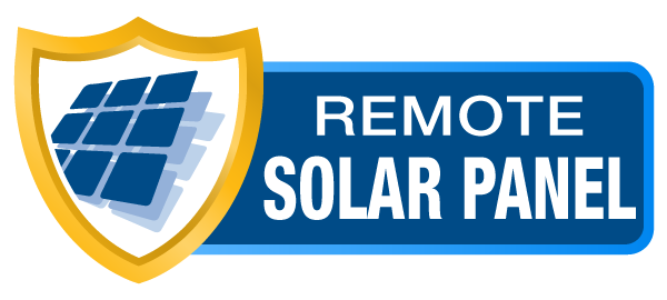 operates with a remote solar panel logo
