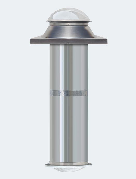 K series 10 inch curb mount tubular skylight model mill finish