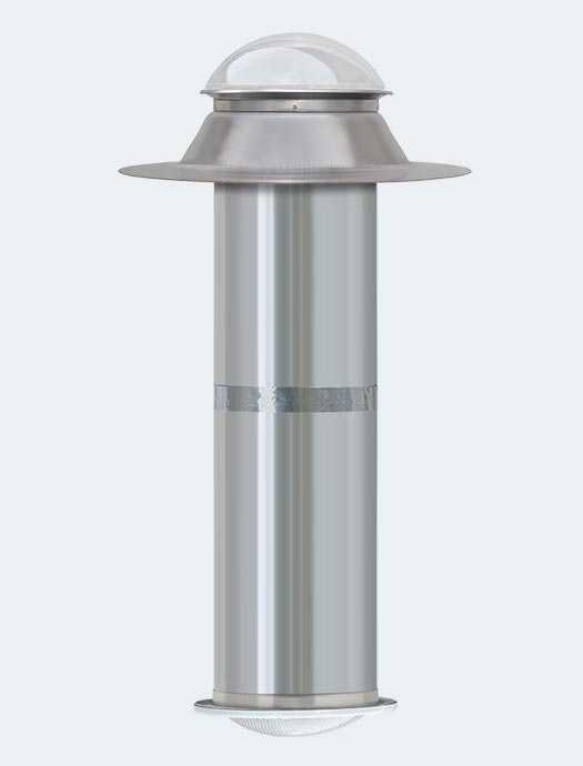 K series 10 inch flat tubular skylight model mill finish