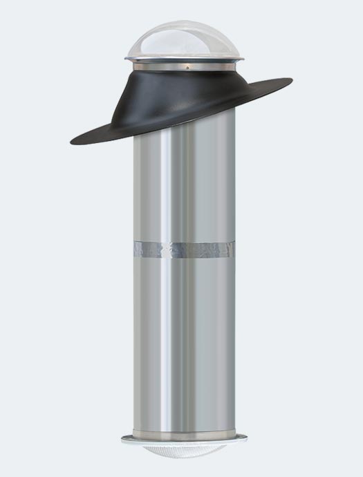 K series 10 inch pitch tubular skylight model black