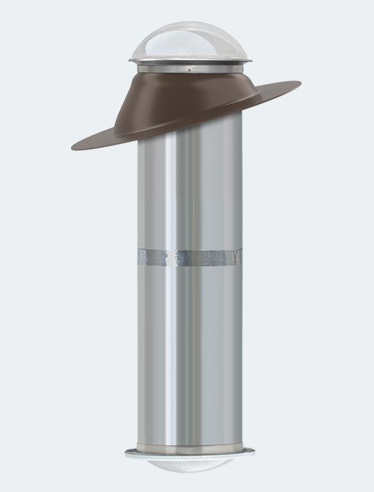 K series 10 inch pitch tubular skylight model bronze