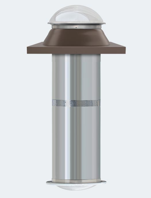 K series 13 inch curb mount tubular skylight model bronze