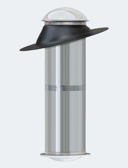 K series 13 inch pitch tubular skylight model black