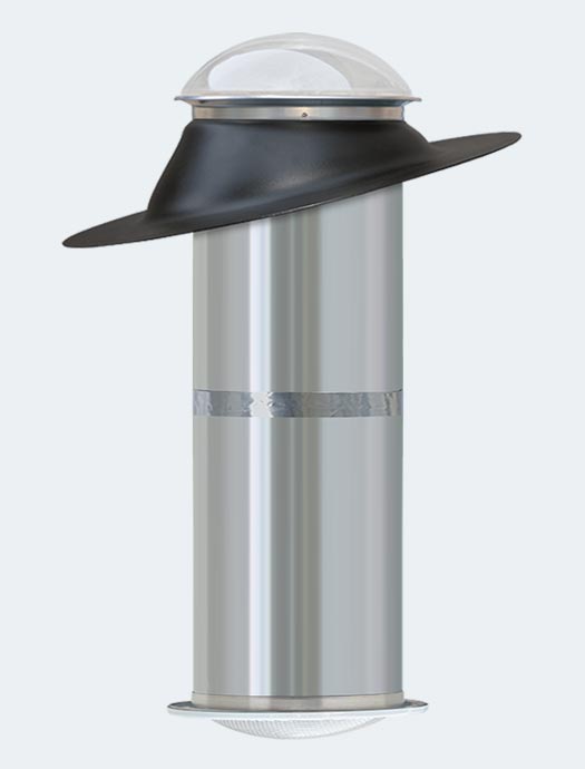 K series 18 inch pitch tubular skylight model black