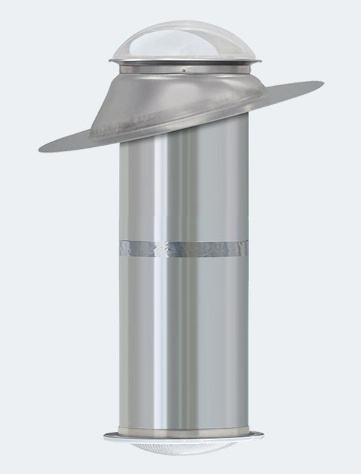 K series 18 inch pitch tubular skylight model mill finish