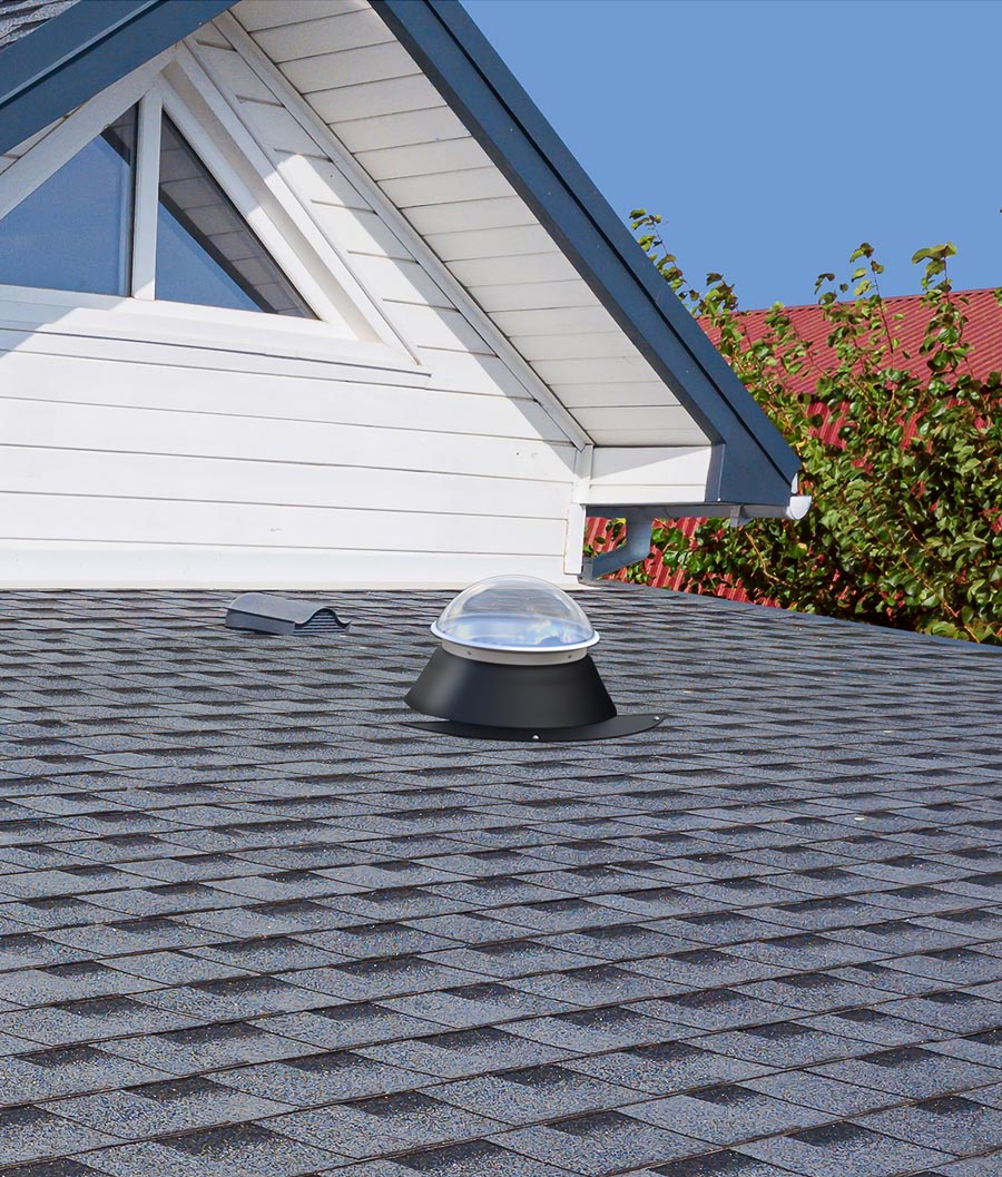 Kennedy flat roof tubular skylight on residential home